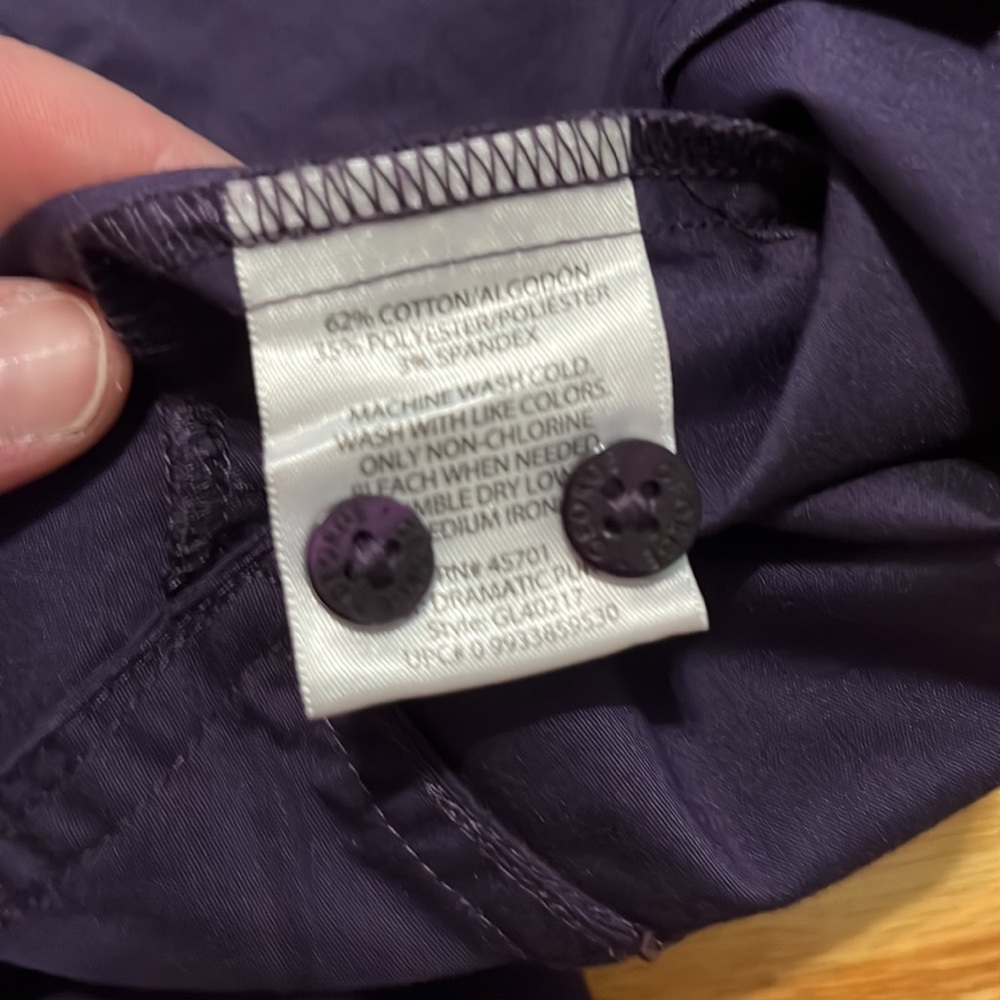 George- long sleeve plum button down dress shirt- like new - Picture 10 of 10